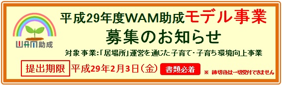 WAM助成モデル事業募集のお知らせ