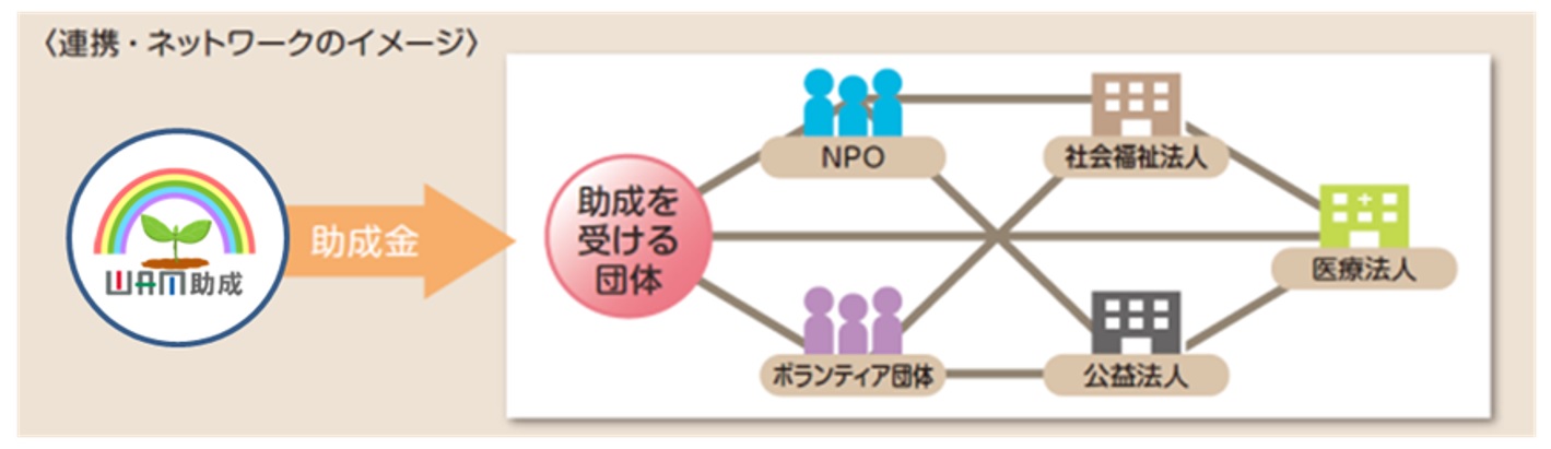 「地域連携活動支援事業」及び「全国的・広域的ネットワーク活動支援事業」で想定される実施形態、連携・ネットワークのイメージ