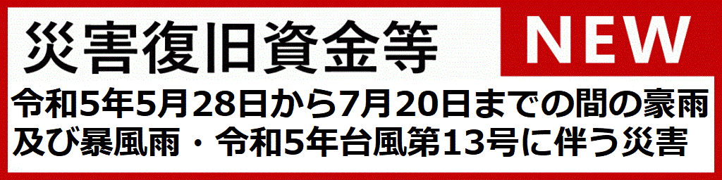 災害復旧資金等 令和5年5月28日から7月20日までの間の豪雨及び暴風雨・令和5年台風第13号に伴う災害